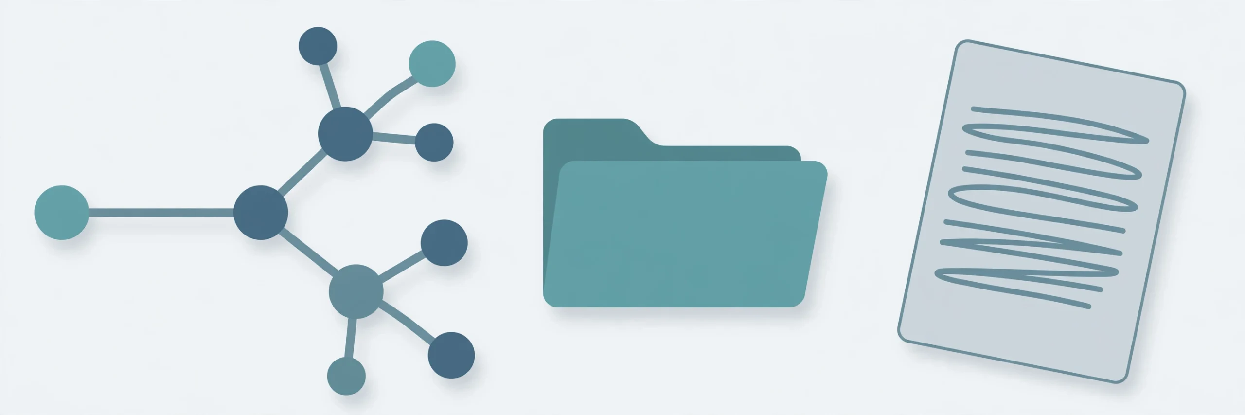 Illustration of a code branch diagram beside a document