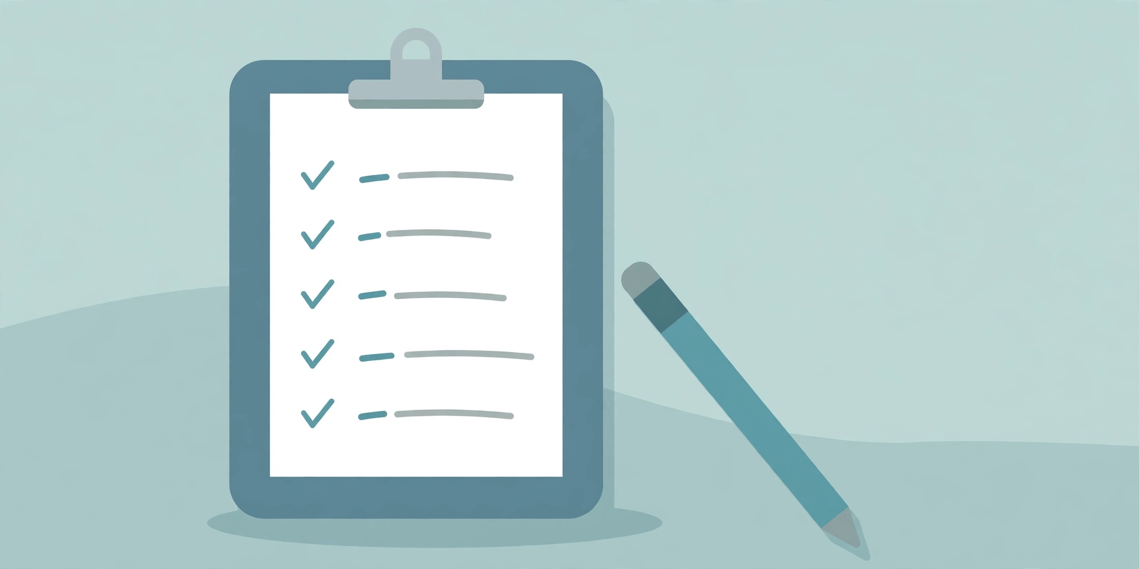 Illustration of a resume checklist on a clipboard with a pencil