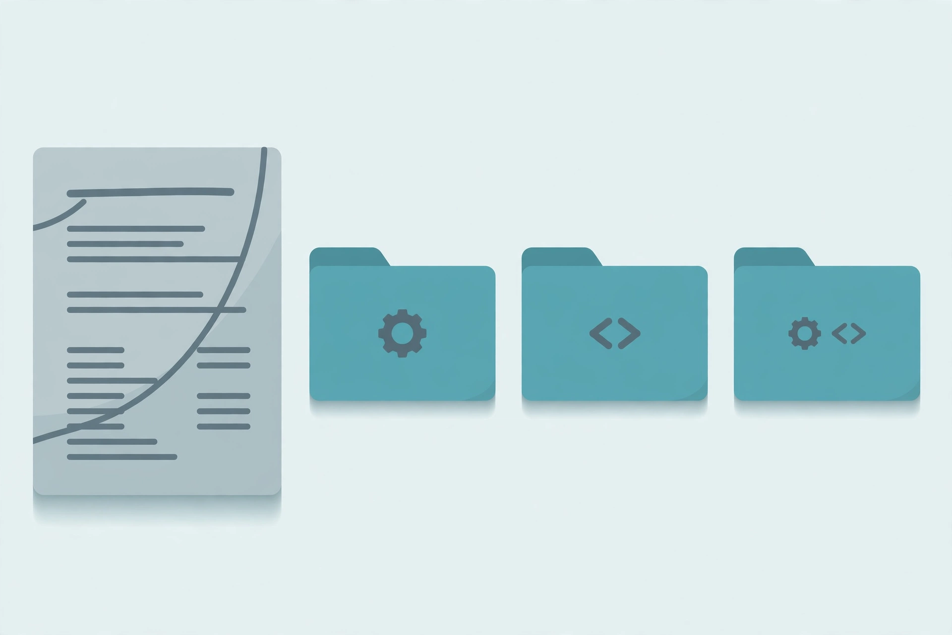 Illustration of a resume beside project folder cards